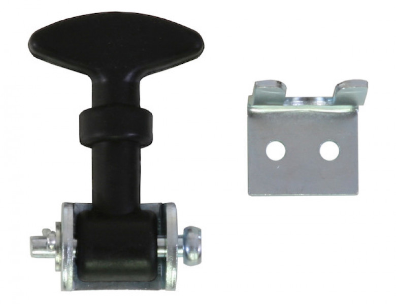 Image of 2-1/2 Inch Mini Easy Grip Rubber Hood Catch With Bracket from Buyers Products. Part number: WJ202