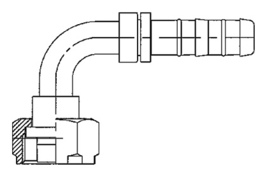 Image of A/C Refrigerant Hose Fitting from Sunair. Part number: FJ3225-1008S
