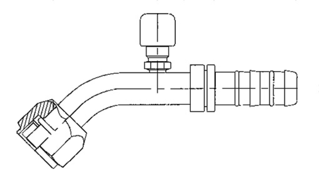 Image of A/C Refrigerant Hose Fitting from Sunair. Part number: FJ3230-01-0810S