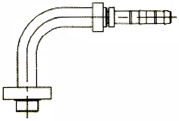 Image of A/C Refrigerant Hose Fitting from Sunair. Part number: FJ3983-0806S