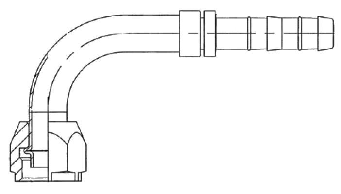 Image of A/C Refrigerant Hose Fitting from Sunair. Part number: FJ5985-0806S