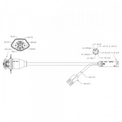 Image of UBS(R) 7-Conductor-Receptacle Main Harness, 24", w/ Drop from Grote. Part number: 01-6608-E9