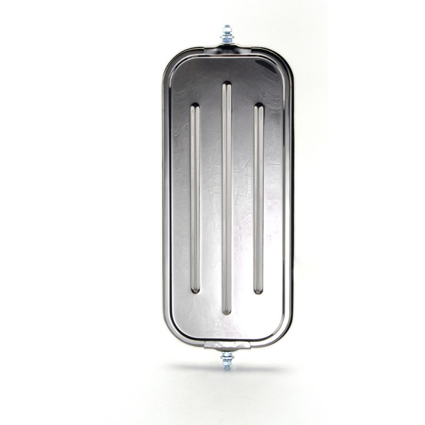 Image of OEM-Style Flat Ribbed-Back West Coast Mirror, Stainless Steel from Grote. Part number: 16093