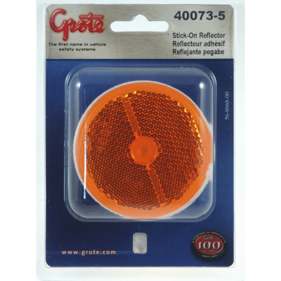 Image of REFLECTOR - RFLCTR,2.5",YEL,RND STICK-ON,PAIR,RETAIL from Grote. Part number: 40073-5