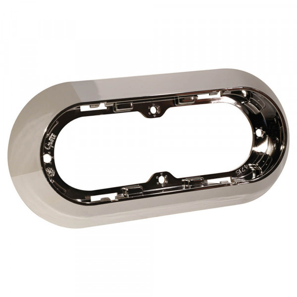 Image of Surface-Mount Snap-In Flange For 6" Oval Lights, Chrome from Grote. Part number: 42153