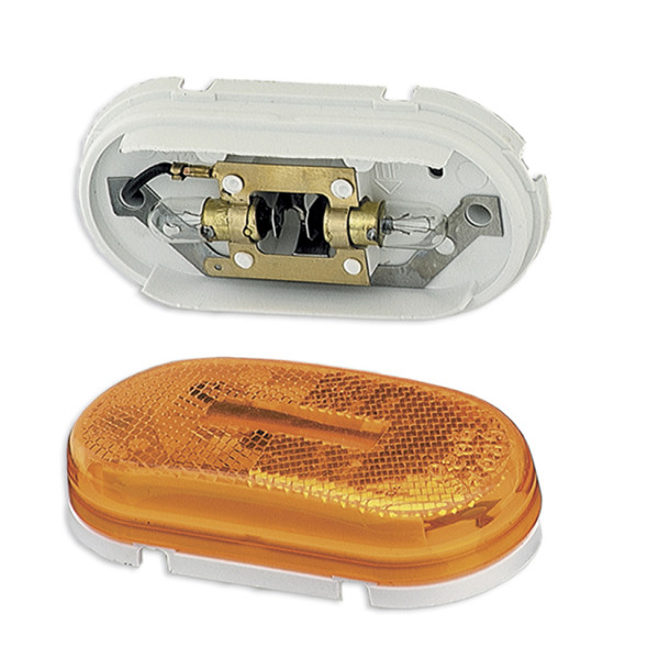 Image of Two-Bulb Oval Pigtail-Type Clearance Marker Lights, Built-in Reflector from Grote. Part number: 45933