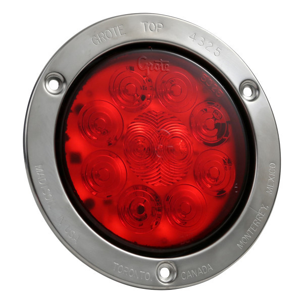 Image of STT LAMP, 4" RED, SUPERNOVA¨ LED, 10 DIODE, GROMMET MOUNT from Grote. Part number: 53142