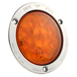 Image of TURN LAMP,4",YEL,W/SS FLNG-MNT,SNOVALED from Grote. Part number: 53303