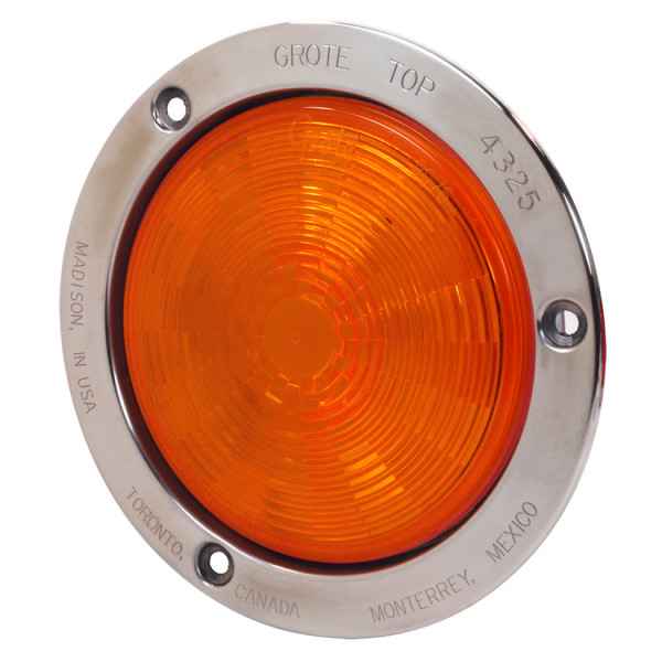 Image of STT,YEL,4",M/P,W/SS STL MNTNG FLANGE,LED from Grote. Part number: 54493