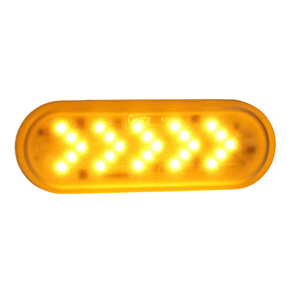 Image of Amber 6" Oval Sequential mid-turn lamp from Grote. Part number: 54723