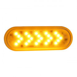 Image of Amber 6" Oval Sequential mid-turn lamp from Grote. Part number: 54723
