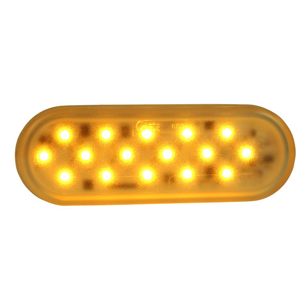 Image of Amber 6" Oval Sequential mid-turn lamp from Grote. Part number: 54723