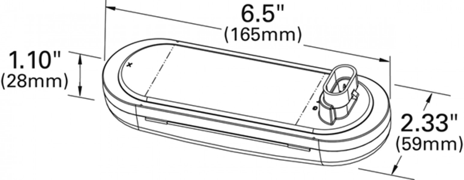 Image of Amber 6" Oval Sequential mid-turn lamp from Grote. Part number: 54723