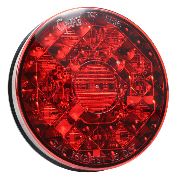Image of STT LAMP, 4", RED, LED, ROUND, W/O INTEGRATED BACK-UP, HARD SHELL, HEATED from Grote. Part number: 55022