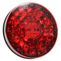 Image of STT LAMP, 4", RED, LED, ROUND, W/O INTEGRATED BACK-UP, HARD SHELL, HEATED from Grote. Part number: 55022