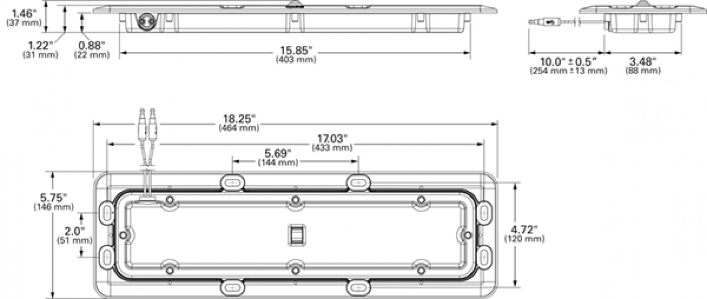 Image of LED WhiteLight Recessed Mount 18" Dome Light - 1500 Lumens from Grote. Part number: 61P51