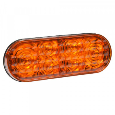 Image of 6" Oval LED Strobe Lights with S-Link Synchronization, Amber / Blue w/ Clear Lens from Grote. Part number: 78190