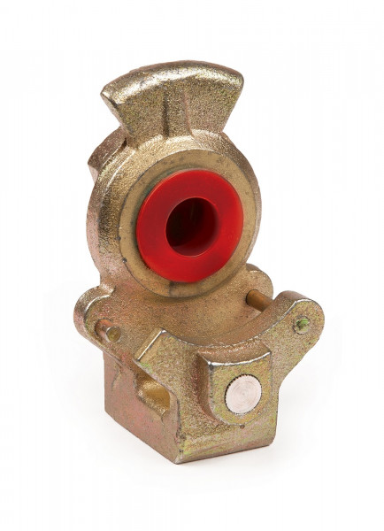 Image of Cast Iron Gladhand With Red Poly Seal from Grote. Part number: 81-0001-CR