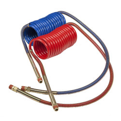 Image of 15' Air Coiled Set W/12" & 40" Leads & Brass Handle from Grote. Part number: 81-0015-40H