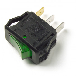 Image of Rocker, On/Off, Glow, 20 Amp, Green from Grote. Part number: 82-1903