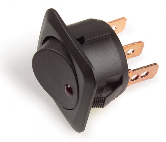 Image of Rocker Switch, LED, 25 Amp, 3 Blade, 7/8" Dia., Blue from Grote. Part number: 82-2136