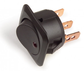 Image of Rocker Switch, LED, 25 Amp, 3 Blade, 7/8" Dia., Blue from Grote. Part number: 82-2136