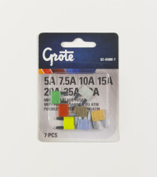 Image of Miniature Blade Fuse Assortment, 7 Pk from Grote. Part number: 82-ANM-7