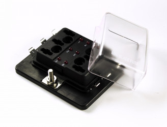 Image of LED Fuse Panel For Miniature Blade Fuse, 6 Slot & Cover from Grote. Part number: 82-BLM-I-306