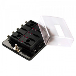 Image of LED Fuse Panel For Miniature Blade Fuse, 10 Slot & Cover from Grote. Part number: 82-BLM-I-310