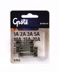 Image of Glass Fuse ;  Agc Asortment, 9 Pk from Grote. Part number: 82-FSA-9-G