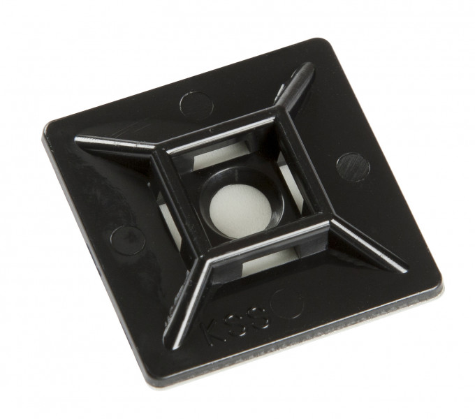 Image of Adhesive Back Mount, Black, Double Screw, #8, 50 Lb, Pk 50 from Grote. Part number: 83-6033