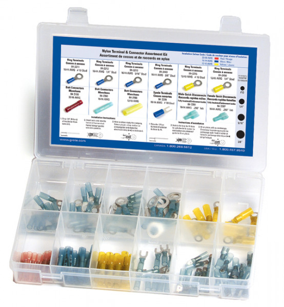 Image of Nylon Terminal Assortment Kit, Pk 120 from Grote. Part number: 83-6538
