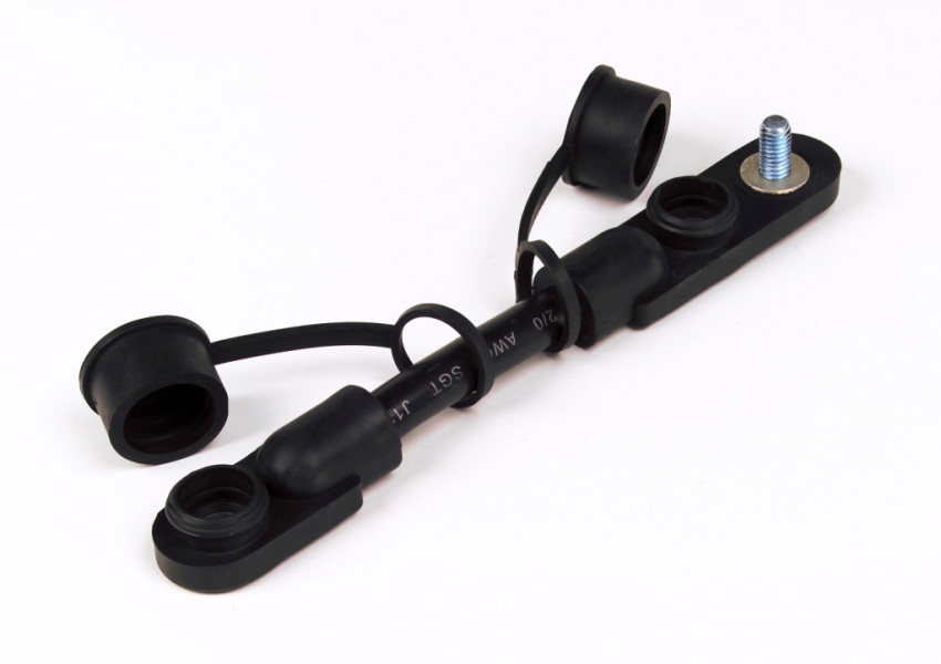 Image of Battery Cables ;  Molded With Caps, 2/0 Ga, 7", Black, Pk 1 from Grote. Part number: 84-9582