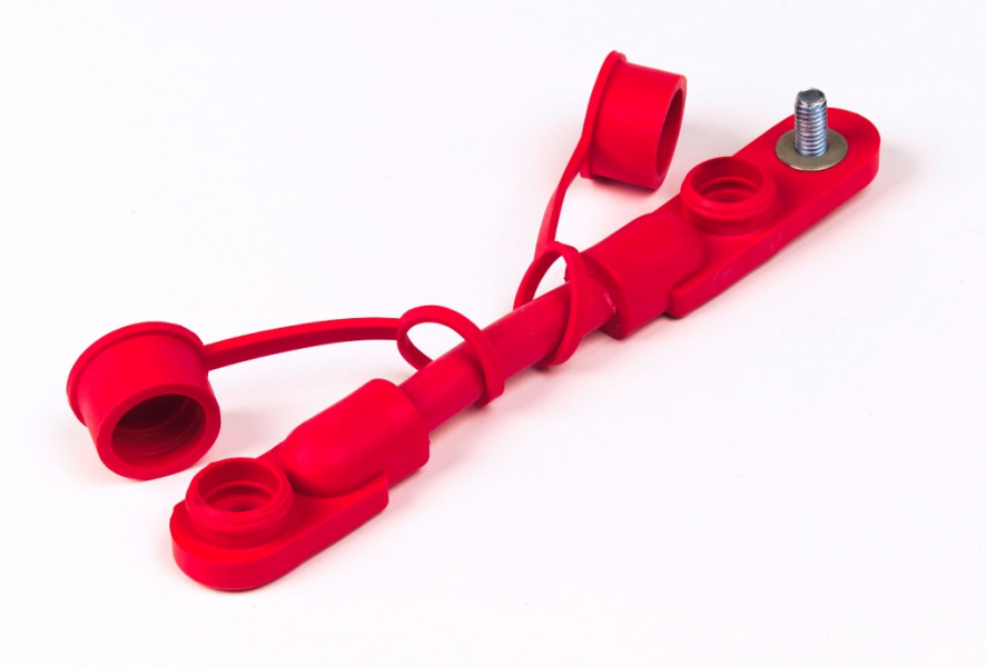 Image of Battery Cables ;  Molded With Caps, 2/0 Ga, 7", Red, Pk 1 from Grote. Part number: 84-9583