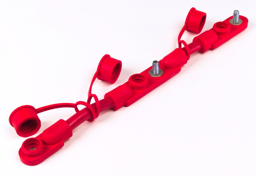 Image of Battery Cables ;  Molded With Caps, 2/0 Ga, 14", Red, Pk 1 from Grote. Part number: 84-9585