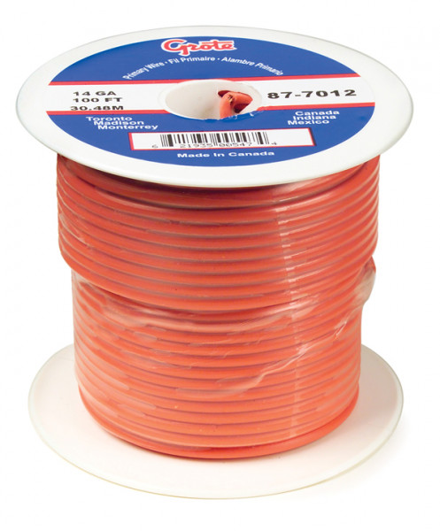 Image of Primary Wire, 14 Gauge, Orange, 1000 Ft Spool from Grote. Part number: 88-7012