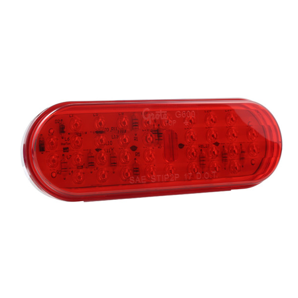 Image of Hi Count(R) Oval LED Stop Tail Turn Lights, Red from Grote. Part number: G6002