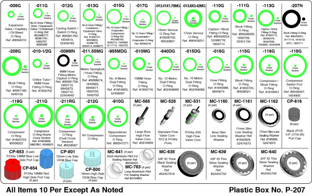 Image of A/C O-Ring Kit from Sunair. Part number: KT-OPVX-07