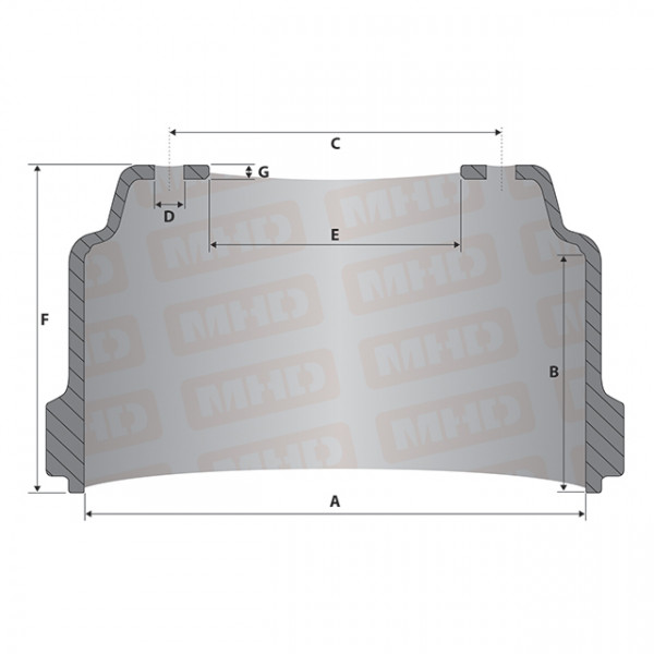 Image of Brake Drum from MHD. Part number: M2920X