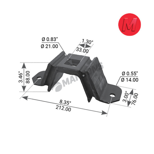 Image of Engine Mount from MHD. Part number: 360.022