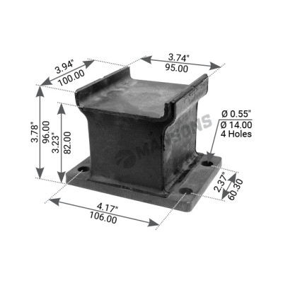 Image of Upper Pad, Spring Insulator from MHD. Part number: 360.058