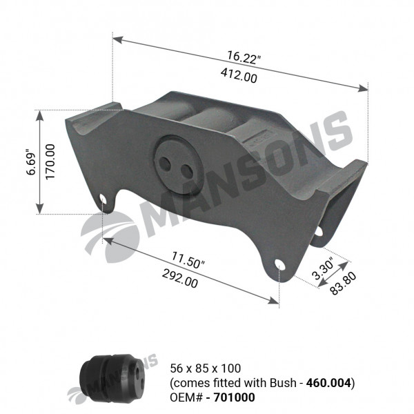 Image of Hanger, Center from MHD. Part number: 460.055