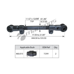 Image of Adjustable Torque Rod Assembly from MHD. Part number: 460.008