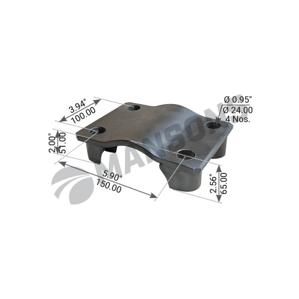 Image of Bottom Plate, U Bolt from MHD. Part number: 460.037