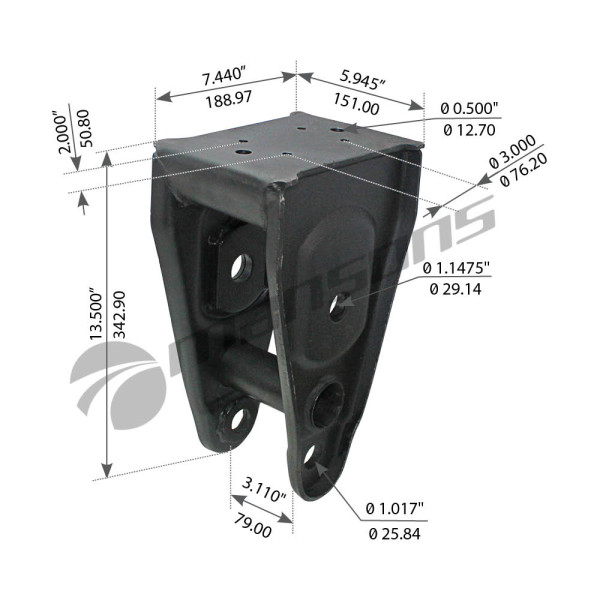 Image of Hanger, Center from MHD. Part number: 460.055