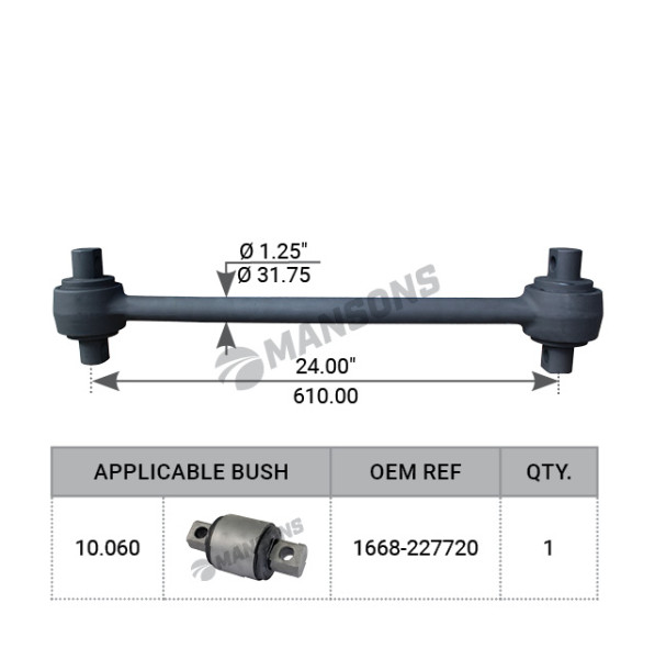 Image of Torque Rod Assly from MHD. Part number: 540.004