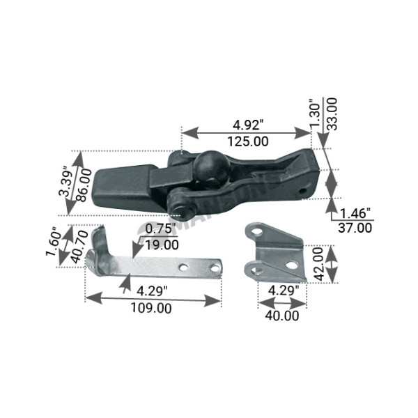 Image of Hood Latch Assly from MHD. Part number: 540.081