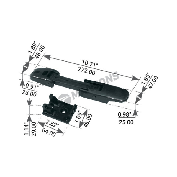 Image of Hood Latch from MHD. Part number: 560.191