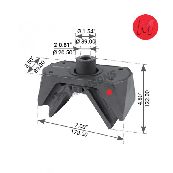 Image of Insulator Cab Mount from MHD. Part number: 580.209