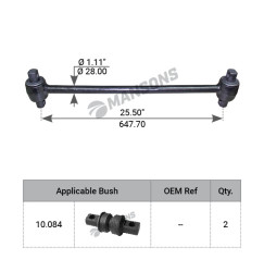 Image of Torque Rod Assly. from MHD. Part number: 580.030